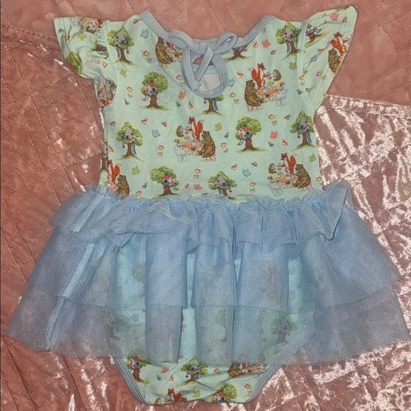 Free Birdees| Blue Tulle Skirted Onesie - Picture 7 of 7